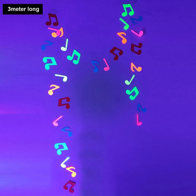 Неонова декорация, блясък в UV партито, блести, вечерни аксесоари, светещ банер за честит рожден ден, черна светлина, ярка висяща