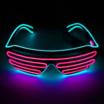 Светещи очила LED Gafas Luminous Bril Neon Christmas Glow Слънчеви очила Мигаща светлина Стъкло за парти консумативи Реквизит Костюми Ново