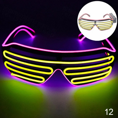 Светещи очила LED Gafas Luminous Bril Neon Christmas Glow Слънчеви очила Мигаща светлина Стъкло за парти консумативи Реквизит Костюми Ново