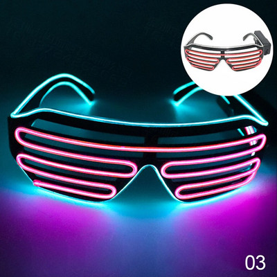 Светещи очила LED Gafas Luminous Bril Neon Christmas Glow Слънчеви очила Мигаща светлина Стъкло за парти консумативи Реквизит Костюми Ново