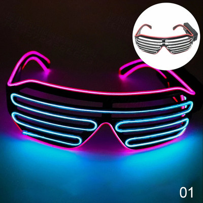 Светещи очила LED Gafas Luminous Bril Neon Christmas Glow Слънчеви очила Мигаща светлина Стъкло за парти консумативи Реквизит Костюми Ново