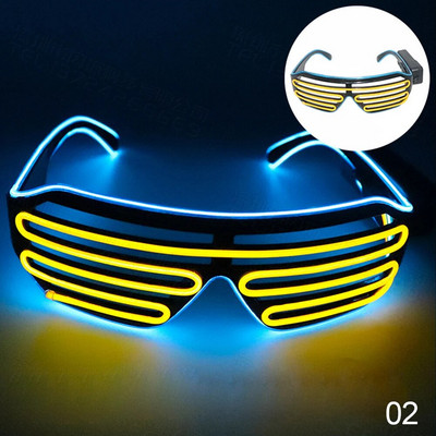 Светещи очила LED Gafas Luminous Bril Neon Christmas Glow Слънчеви очила Мигаща светлина Стъкло за парти консумативи Реквизит Костюми Ново