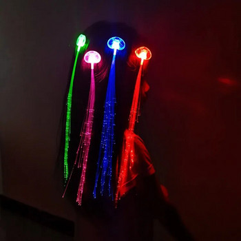 5/12 τμχ Λαμπερή πλεξούδα μαλλιών Led Glowing braid Neon Party Glow In The Dark Christmas Lights Halloween Decoration μπομπονιέρα για πάρτι
