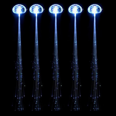 5/12 бр. Светеща плитка за коса Led Светеща плитка Неонови парти светещи в тъмното Коледни светлини Хелоуин Декорация за парти