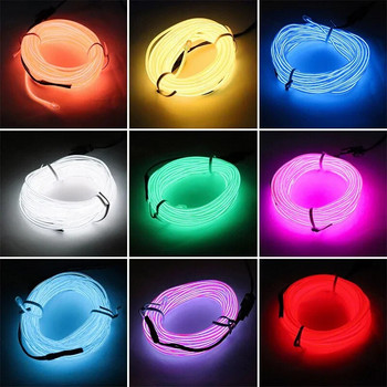 EL Wire 5/4/3/2/1Color 1M Φωτιζόμενα Φώτα με Φώτα Νέον Συνδυασμός DIY Πολύχρωμα φώτα AA Μπαταρίες USB Prom LED ταινίες