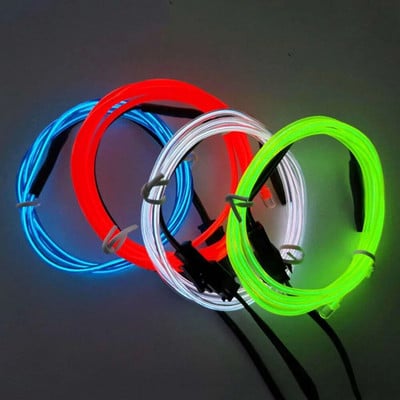 EL žica 5/4/3/2/1 boja 1M osvijetljena svjetla s neonskim svjetlima DIY kombinacija višebojnih svjetala AA baterije USB prom LED trake