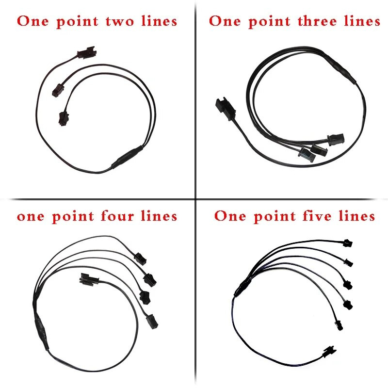 EL Wire 5/4/3/2/1 Color 1M šviečiantys žibintai su neoniniais žibintais „pasidaryk pats“ kombinuoti daugiaspalviai šviestuvai AA baterijos USB Prom LED juostelės