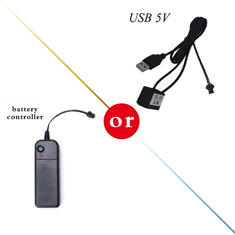 EL Wire 5/4/3/2/1 Color 1M šviečiantys žibintai su neoniniais žibintais „pasidaryk pats“ kombinuoti daugiaspalviai šviestuvai AA baterijos USB Prom LED juostelės