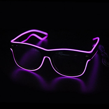 Led очила Неонови парти мигащи очила EL Wire Glowing Gafas Luminous Bril Новост подарък Glow Слънчеви очила Ярки светлинни консумативи