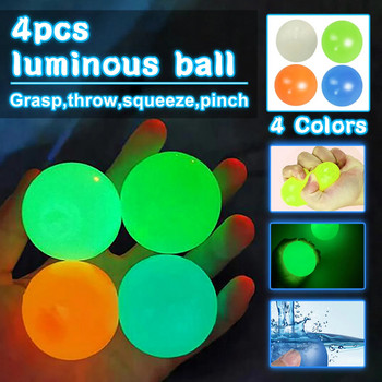 45/70 χλστ. Μπάλα τοίχου με ραβδί Glowing Fidget Toy Squash Xmas Sticky Target Ball Decompression Throw Δώρο για παιδιά 2022