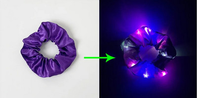 3/5 бр. LED светещи ластики за коса Светещи ластики за коса за жени, момичета, ленти за коса за Хелоуин, коледно парти