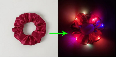 3/5 бр. LED светещи ластики за коса Светещи ластики за коса за жени, момичета, ленти за коса за Хелоуин, коледно парти