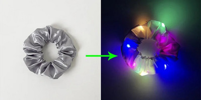 3/5 бр. LED светещи ластики за коса Светещи ластики за коса за жени, момичета, ленти за коса за Хелоуин, коледно парти