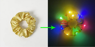3/5 бр. LED светещи ластики за коса Светещи ластики за коса за жени, момичета, ленти за коса за Хелоуин, коледно парти