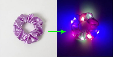 3/5 бр. LED светещи ластики за коса Светещи ластики за коса за жени, момичета, ленти за коса за Хелоуин, коледно парти