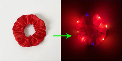 3/5 бр. LED светещи ластики за коса Светещи ластики за коса за жени, момичета, ленти за коса за Хелоуин, коледно парти