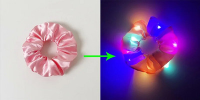 3/5 бр. LED светещи ластики за коса Светещи ластики за коса за жени, момичета, ленти за коса за Хелоуин, коледно парти