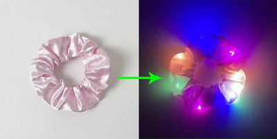 3/5 бр. LED светещи ластики за коса Светещи ластики за коса за жени, момичета, ленти за коса за Хелоуин, коледно парти