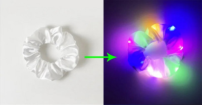 3/5 бр. LED светещи ластики за коса Светещи ластики за коса за жени, момичета, ленти за коса за Хелоуин, коледно парти