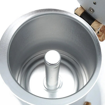 Moka Pot Алуминиева кафе машина Еспресо гейзер с покритие от дъното Кафеварка Печка Кафеварка Индукционна готварска печка Нагряване 3/6 чаши