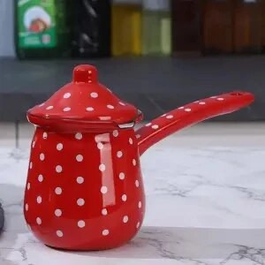 Emajlirani porculanski lonac za juhu Mini lonac za kavu, zagrijavanje mlijeka, kave, rastopljenog maslaca, univerzalno za plinski štednjak i indukcijsko kuhalo, žuta