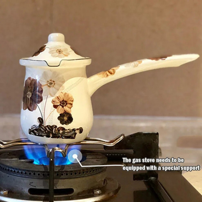 Emajlirani mali lonac za mlijeko od 700 ml, kanta za topljenje maslaca s dugom ručkom, engleska kava, šalica za mlijeko, mini kanta za kuhanje kave, posuda za grijanje mlijeka