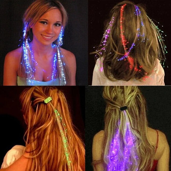 5 τμχ Λαμπερή πλεξούδα για τα μαλλιά Χριστουγεννιάτικα διακοσμητικά LED Headband Party Hairlights Halloween Glowing Braid Clip Neon Birthday Glow Rave