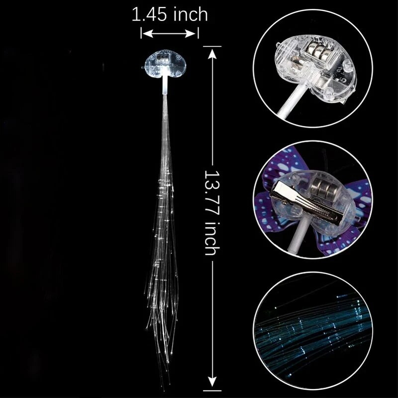 5бр. Светеща плитка за коса Коледни декорации LED лента за глава Парти Светлини за коса Хелоуин Светеща щипка за плитка Неонов рожден ден Glow Rave
