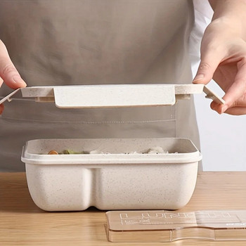 Κουτί φαγητού μικροκυμάτων 1 τεμ. Φιλικό προς το περιβάλλον Φορητό άχυρο σίτου χωρίς BPA Φορητό κουτί Bento Κουζίνα Δοχείο τροφίμων Κουτί γεύματος Αξεσουάρ σπιτιού