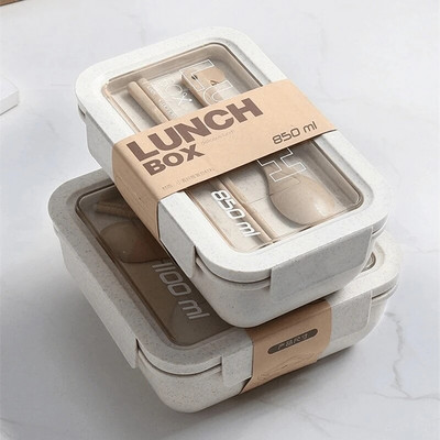 Κουτί φαγητού μικροκυμάτων 1 τεμ. Φιλικό προς το περιβάλλον Φορητό άχυρο σίτου χωρίς BPA Φορητό κουτί Bento Κουζίνα Δοχείο τροφίμων Κουτί γεύματος Αξεσουάρ σπιτιού