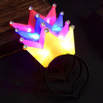 LED лента за глава с корона, светещи корони и диадеми за момичета, жени, косплей, рожден ден, светеща сватба, Хелоуин фестивал