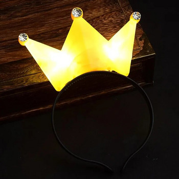 LED лента за глава с корона, светещи корони и диадеми за момичета, жени, косплей, рожден ден, светеща сватба, Хелоуин фестивал