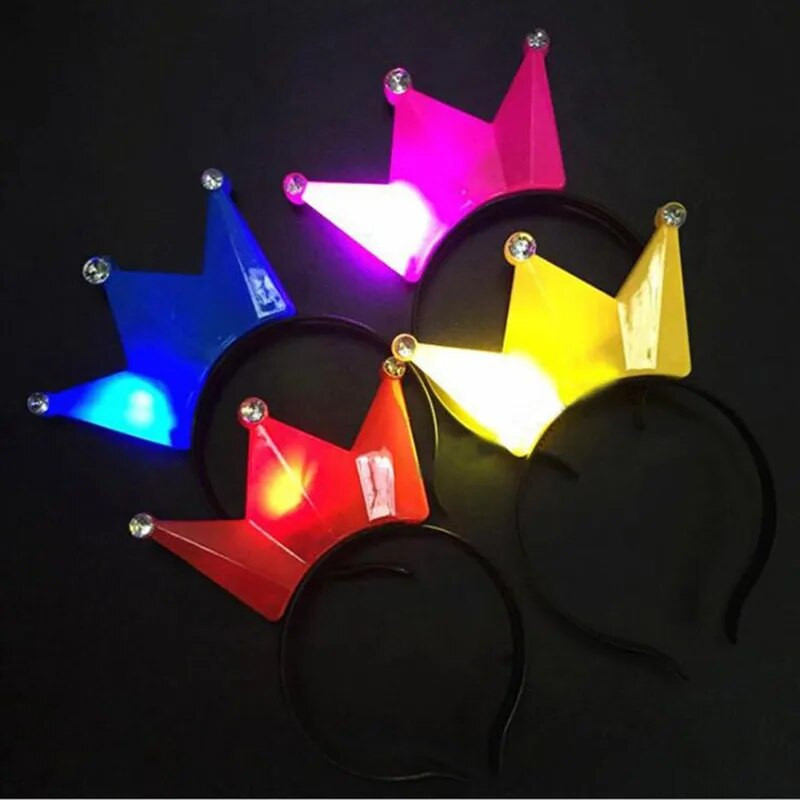 Šviesos diodų karūna galvos juosta Šviečia karūnėlės ir tiaros merginoms, Cosplay gimtadienio šviečiantis vestuvių Helovino festivalis