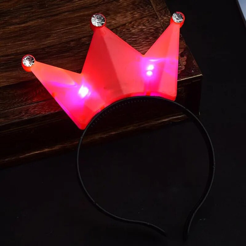 Šviesos diodų karūna galvos juosta Šviečia karūnėlės ir tiaros merginoms, Cosplay gimtadienio šviečiantis vestuvių Helovino festivalis