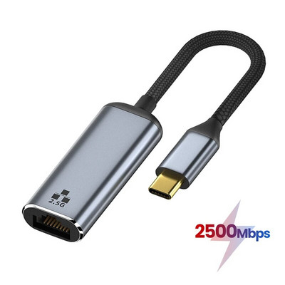 2,5 G USB C Ethernet adapteris 1000/2500 Mbps RJ45 RTL8156 tīkla karte Thunderbolt3 Type-C līdz 2,5 gigabitu LAN Macbook klēpjdatoram