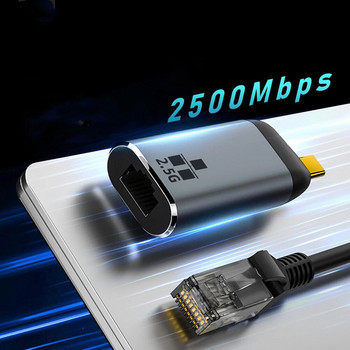 USB C 2500Mbps Ethernet адаптер Type-C Thunderbolt3 към RJ45 LAN CAT7/8 кабел 2.5G мрежова карта конвертор за Macbook Surface Pro