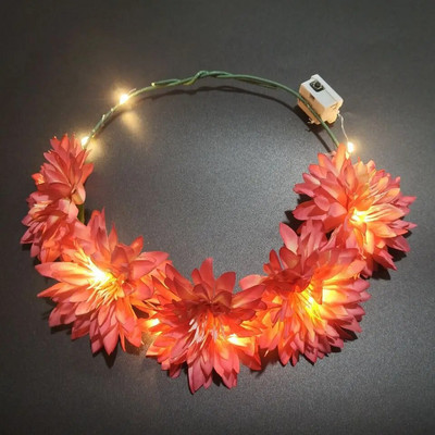 LED корона, цветна лента за глава, светлинен венец, гирлянден декор, жени, момичета, сватба, рожден ден, светещ гирлянд за коса, лента за коса, парти консумативи