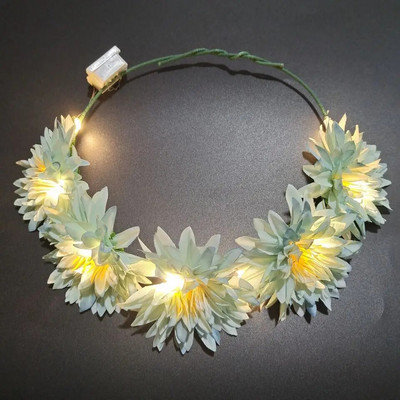 LED корона, цветна лента за глава, светлинен венец, гирлянден декор, жени, момичета, сватба, рожден ден, светещ гирлянд за коса, лента за коса, парти консумативи