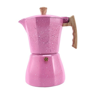 Кафемашина Latte Mocha Italian Moka Espresso Cafeteira Percolator Pot Кафеварка с котлон 300 мл Розова