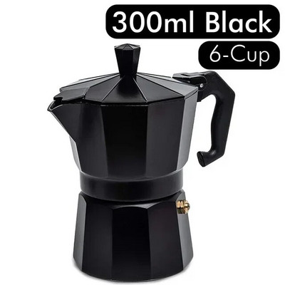 Aliuminis Moka Puodas Autentiškas itališkas espreso kavos virimo aparatas Viryklė Namams Lauke 150ml 300ml Kavinės Priedai Įrankiai Virtuvė