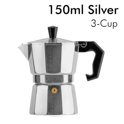 Aliuminis Moka Puodas Autentiškas itališkas espreso kavos virimo aparatas Viryklė Namams Lauke 150ml 300ml Kavinės Priedai Įrankiai Virtuvė