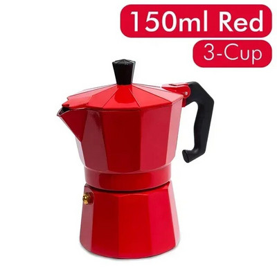 Aliuminis Moka Puodas Autentiškas itališkas espreso kavos virimo aparatas Viryklė Namams Lauke 150ml 300ml Kavinės Priedai Įrankiai Virtuvė
