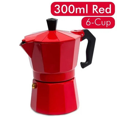 Aliuminis Moka Puodas Autentiškas itališkas espreso kavos virimo aparatas Viryklė Namams Lauke 150ml 300ml Kavinės Priedai Įrankiai Virtuvė