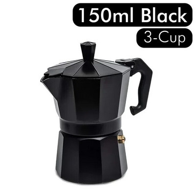 Aliuminis Moka Puodas Autentiškas itališkas espreso kavos virimo aparatas Viryklė Namams Lauke 150ml 300ml Kavinės Priedai Įrankiai Virtuvė