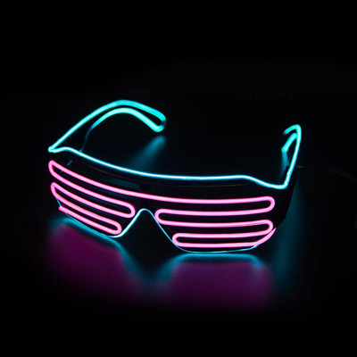 Светещи очила LED Gafas Luminous Bril Neon Christmas Glow Слънчеви очила Мигаща светлина Стъкло за парти консумативи Реквизит Костюми Ново