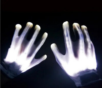 LED ръкавици Неонови Guantes Светещи Хелоуин парти светлина Подпори Светещи мигащи черепни ръкавици Сценичен костюм Коледни консумативи