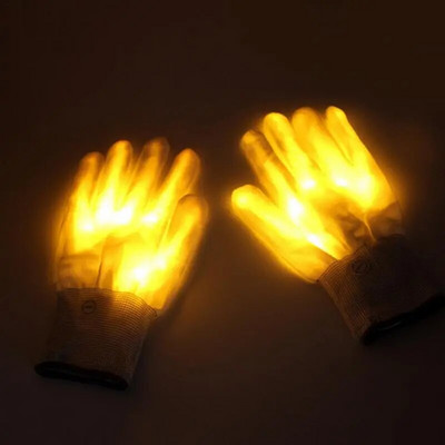 LED ръкавици Неонови Guantes Светещи Хелоуин парти светлина Подпори Светещи мигащи черепни ръкавици Сценичен костюм Коледни консумативи