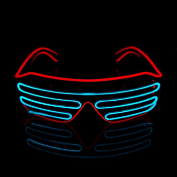LED Neon Rave очила Мигащи LED слънчеви очила 16-цветни светещи очила Carnival Party Glow In The Dark Glasses Фестивални консумативи