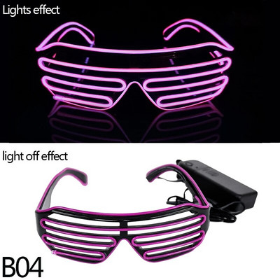 LED Neoon Rave Prillid Vilkuvad LED Päikeseprillid 16 Värvivalgustusega Prillid Karnevalipeo Pimeduses säravad Prillid Festivalitarbed