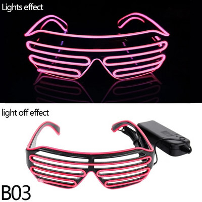 LED Neoon Rave Prillid Vilkuvad LED Päikeseprillid 16 Värvivalgustusega Prillid Karnevalipeo Pimeduses säravad Prillid Festivalitarbed